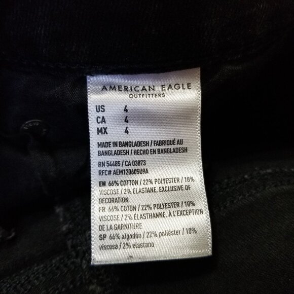 American Eagle shorts 4 Midi denim jean button fly frayed raw hem stretch summer - Picture 13 of 14